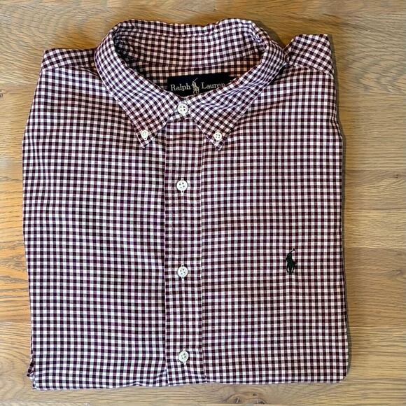 VTG Y2K Ralph Lauren Classic Fit Button Down Shirt Gingham Pony Logo Mens XL - Picture 6 of 7